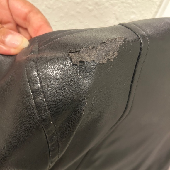 NWT GAP Faux Leather, Moto Jacket, some spots on front and shoulder as pictured. - Picture 4 of 7